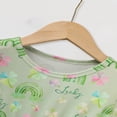 thumbnail image 6 of ZEHJUHAN Toddler Girl's Cute Party Dress Set, Clover Print Bell Sleeve A-Line Dress With Ruffle Hem For Spring Fall Green，3Y, 6 of 12
