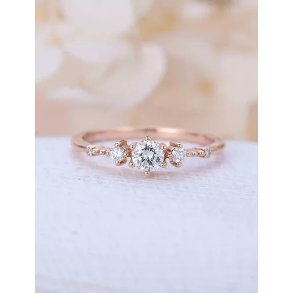 1.30CT Round Cut Lab Created Diamond Solitaire Engagement Ring in 14K Rose Gold Plated