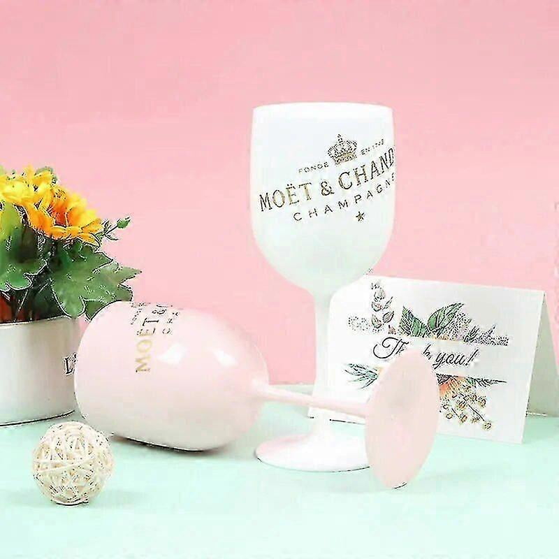 500ml Moet Champagne Flutes Glasses Plastic Acrylic Champagne Glass Wine GlassWHITE 6PCS