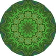thumbnail image 1 of Ahgly Company Machine Washable Indoor Round Transitional LimeGreen Area Rugs, 3' Round, 1 of 7