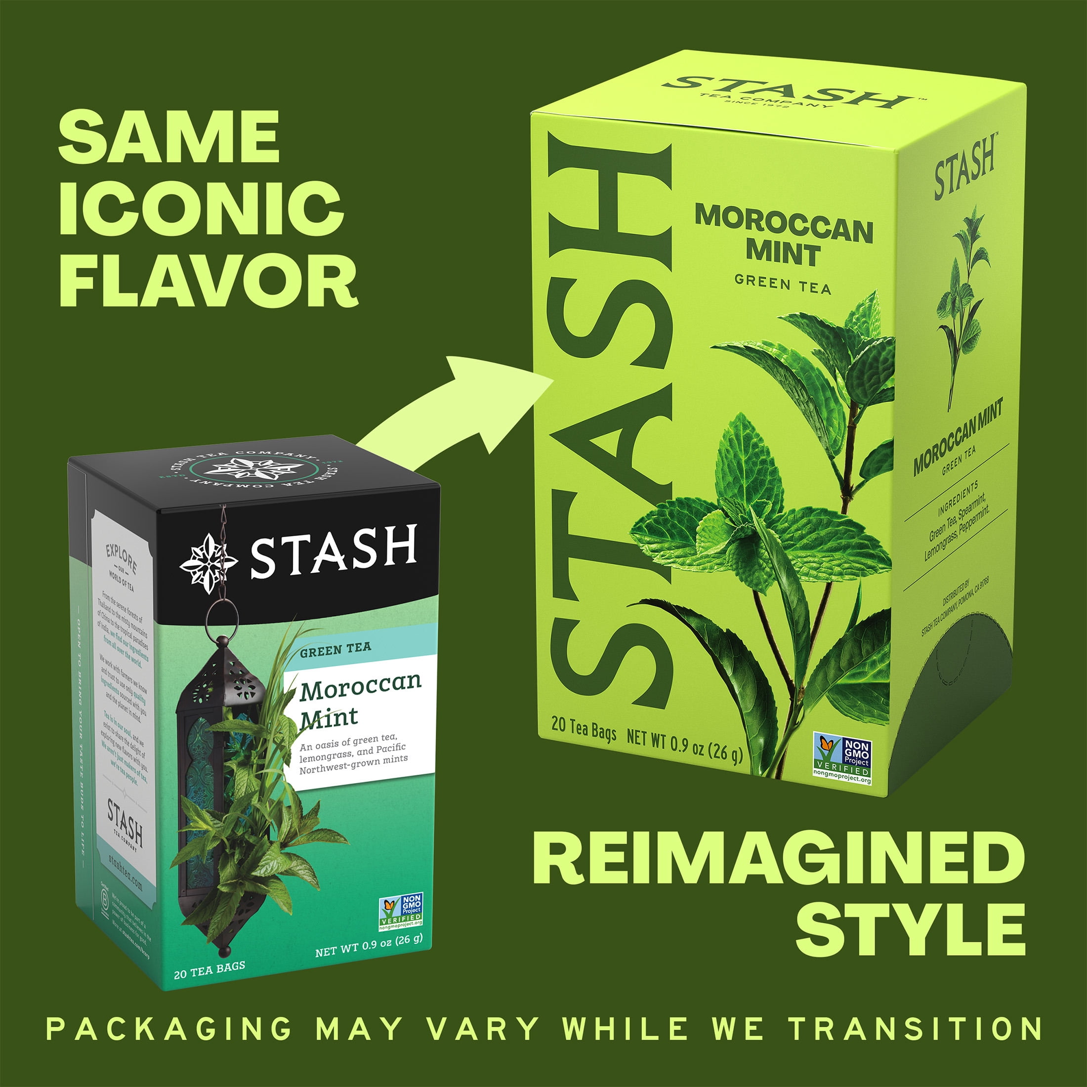 (3 pack) Stash Tea Moroccan Mint Green Tea Bags, 20 Ct