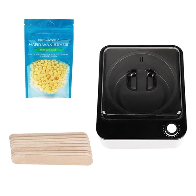 Calentador de calentador , de eliminación de pelo, calentador eléctrico, de depilación en casa, con frijoles 3 piezas Baoblaze calentador de cera portátil
