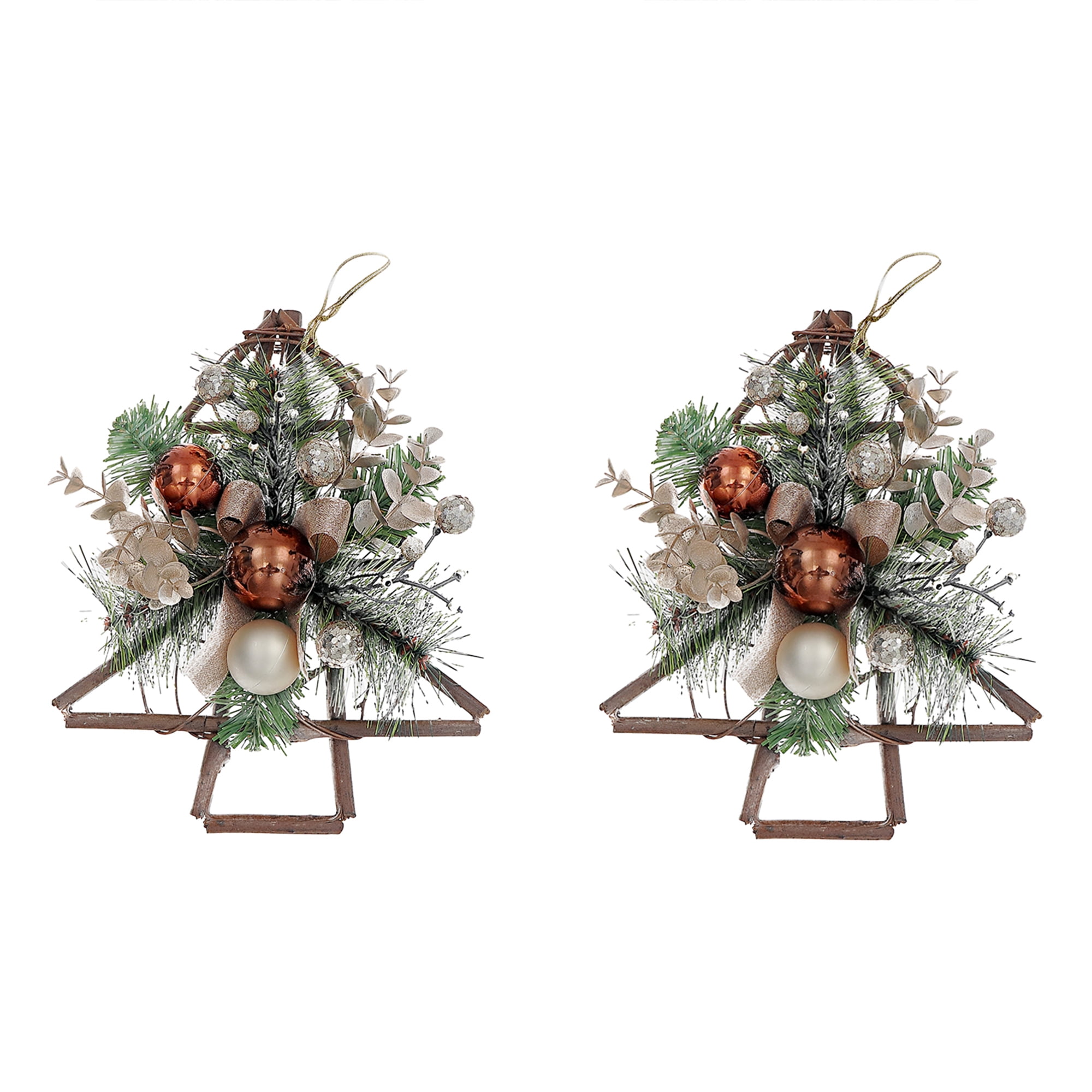 Décoration Suspendue En Rotin Et Pin De 30,5 Cm (12 Po) - Lot De 2