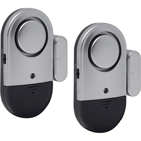 SONGAUN Defender Ultra Slim Magnetic Chime & Alarm 2 Pack - Shop Door Window Entry Chime Alert - Battery Powered Intruder Security Alarm 125dB Magnetic Contact Visitor Chime - Police Accredited