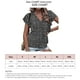 thumbnail image 5 of Blusa de manga corta con volantes Estampado floral Blusa de manga con volantes y escote en V ajustada informal para mujer Verano Negro XL, 5 of 6