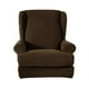thumbnail image 5 of Funda de tela para sillón con respaldo de alas, universal, para muebles café, 5 of 9
