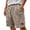 A-Khaki447, variant on Men's Leather Patch Shorts Vertical Striped Elastic Waist Daily Weekend Bermudas