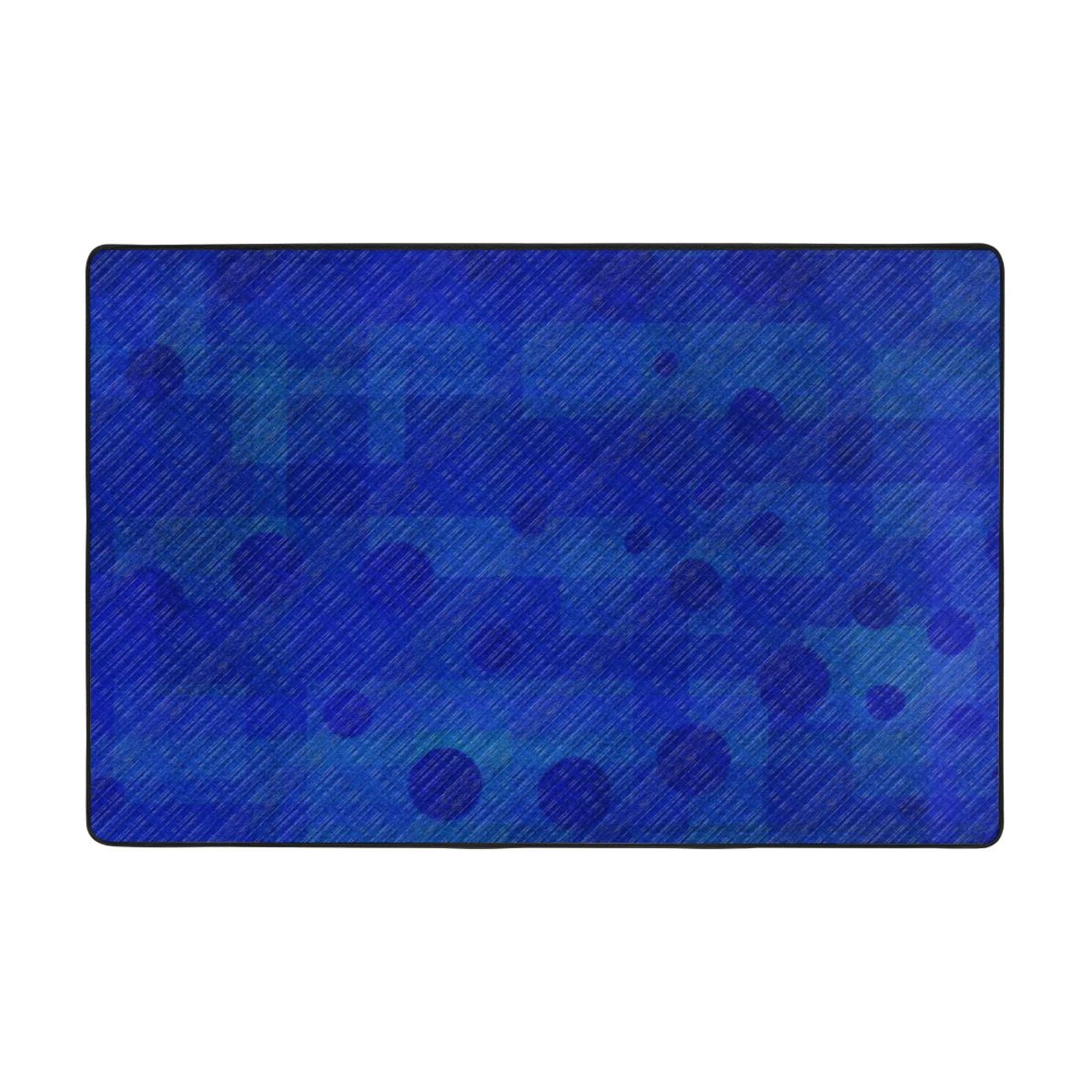 Bathroom Rug Non-Slip Mat, Super Soft Absorbent Bath Mat - Neon Blue Fantasy Flannel Non-Slip ...