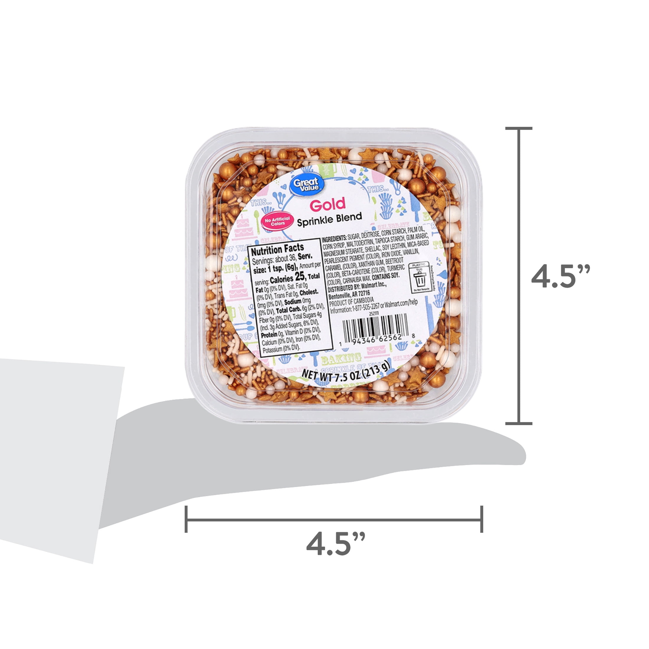 Great Value Gold Decorating Sprinkle Mix, 7.5 oz
