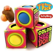 Schylling Nee-Doh Color Change Groovy Glob! Squishy, Squeezy, Stretchy Stress Balls Blue, Yellow & Pink Complete Gift Set Party Bundle - 3 Pack