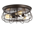 thumbnail image 4 of JONATHAN Y Calvia 15.7" 3-Light Farmhouse Metal Cage Flush Mount, Oil Rubbed Bronze, JYL9538A, 4 of 7
