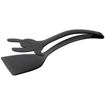 Tongs Spatula Combo, Nylon Flipping Spatula Food Clip, Kitchen Utensil for Steak Eggs Toast, Heat Resistant Ergonomic Handle