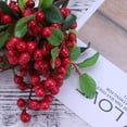 thumbnail image 5 of ROMANSENTIAL 5Pcs Red Artificial Berries PVC Picks for Christmas Flower Basket Decor, 5 of 8