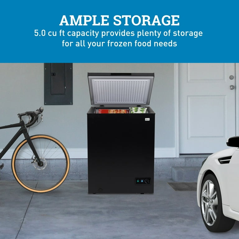 BOSS CKM FREEZER HOT TOP 黒 Avanti Deep Garage Ready Chest Freezer, 5.0 cu. ft. Matte