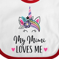 thumbnail image 4 of Inktastic My Mimi Loves Me Girl Unicorn Girls Baby Bib, 4 of 4