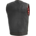 thumbnail image 2 of First Mfg Co - Bandit - Men's Motorcycle Biker Riding Red Black Leather Vest - 7X Large - Contrast stitching, 2 of 5