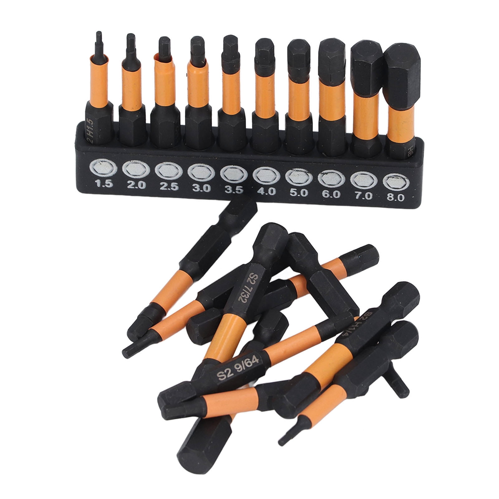 YAHHU 20-Piece Hex Drill Bit Set – 1/4in S2 Alloy Steel, Magnetic, Imperial & Metric, 10pcs Each, Ideal for Screwdriver Impact Drills & Assembly