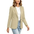 thumbnail image 6 of Women's Long Sleeve Notch Lapel Button Down Blazer Jacket With Pockets Solid Color Work Office Outfits | CSEONE,Khaki M, 6 of 8