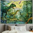 thumbnail image 2 of BCIIG  Dinosaur Tapestry Wall Hanging Wild Anicient Animals Wall Tapestry Jurassic Hand Painted Wall Decor for Kids Children Bedroom Living Room Dorm W90 x L71 Painting, 2 of 6
