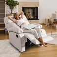 thumbnail image 3 of hzlagm Manual Recliner Chair with Adjustable Footrest for Small Spaces Living Room Bedroom RV Beige, 3 of 6