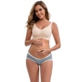 thumbnail image 5 of DARING DIVA Ice Silk Maternity Panties Under the Bump Briefs M 1 Gray 1 Black, 5 of 6