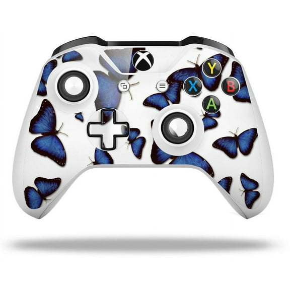 WraptorSkinz Decal Skin Wrap Set works with 2016 and newer XBOX One S / X Controller Butterflies Blue (CONTROLLER NOT INCLUDED)
