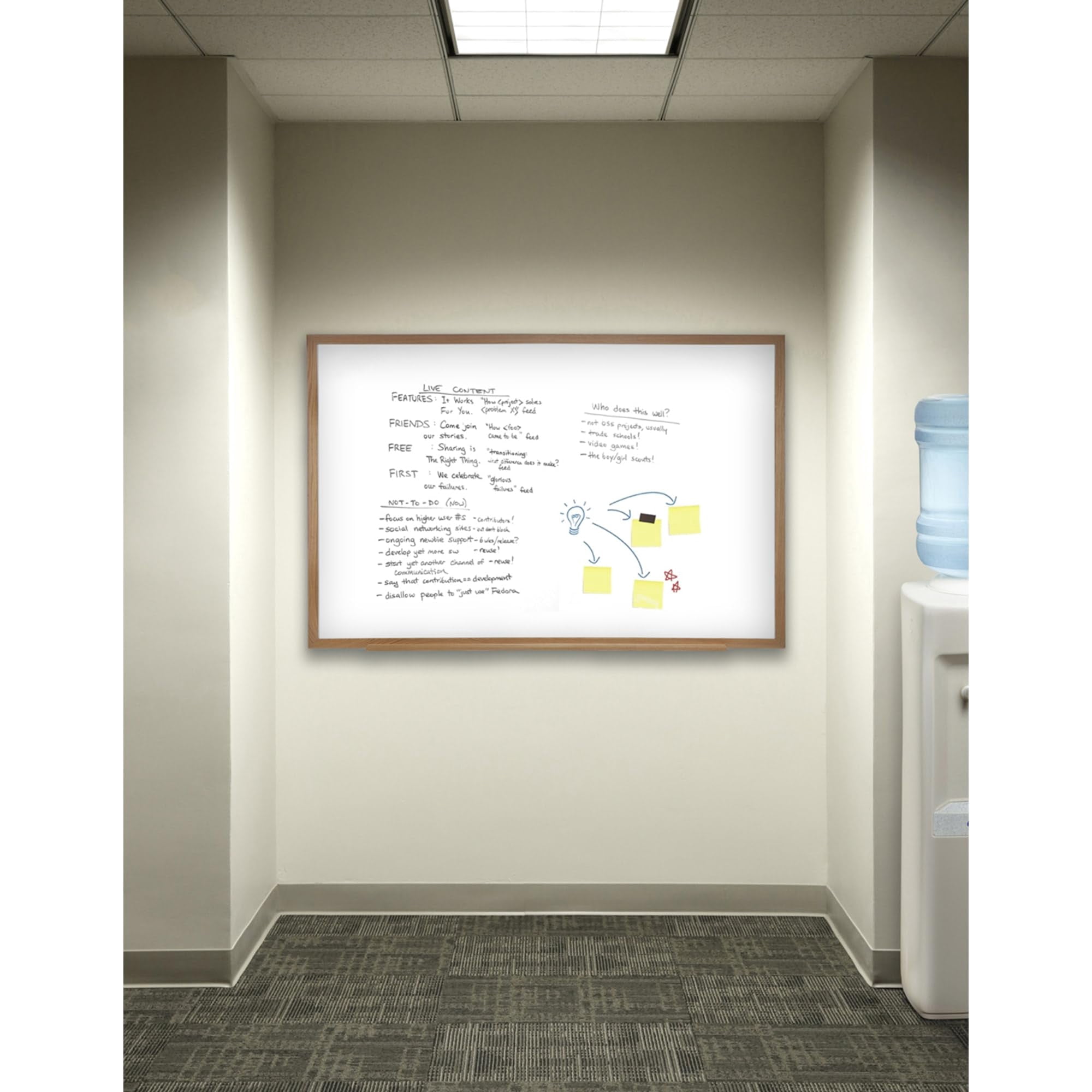 Ghent 48.5" x 48.5" Wood Frame Non-Magnetic Whiteboard