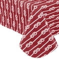 thumbnail image 2 of Newbridge Rectangle Vinyl Flannel Backed Tablecloth, 60 x 84 Inch, Red Nautical Rope, Indoor/Outdoor Waterproof Vinyl Table Cloth, Striped, 2 of 8