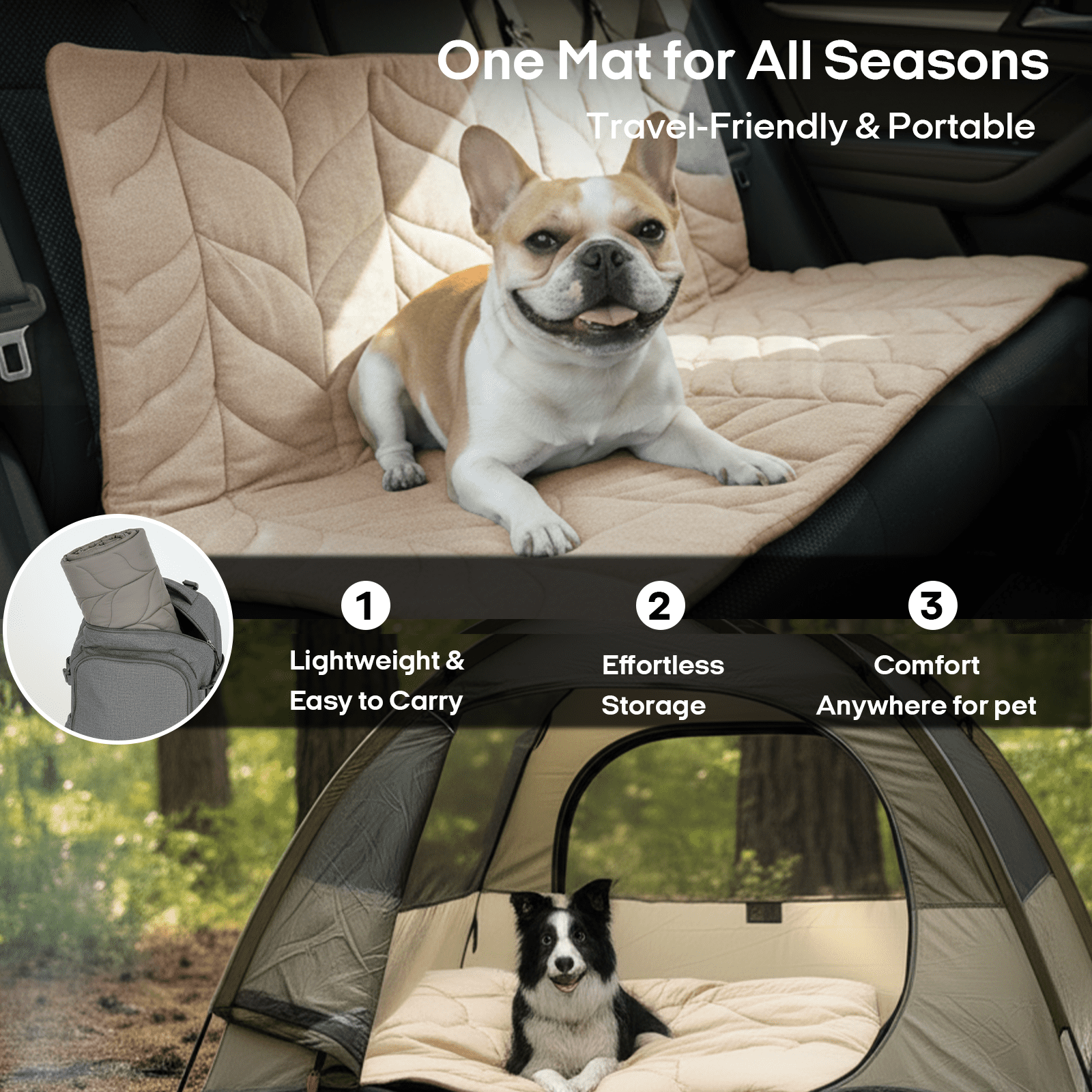 Vagascape Cooling Pet Mat – All-Season Cooling Pad for Dogs & Cats, Washable Crate Bed, Large