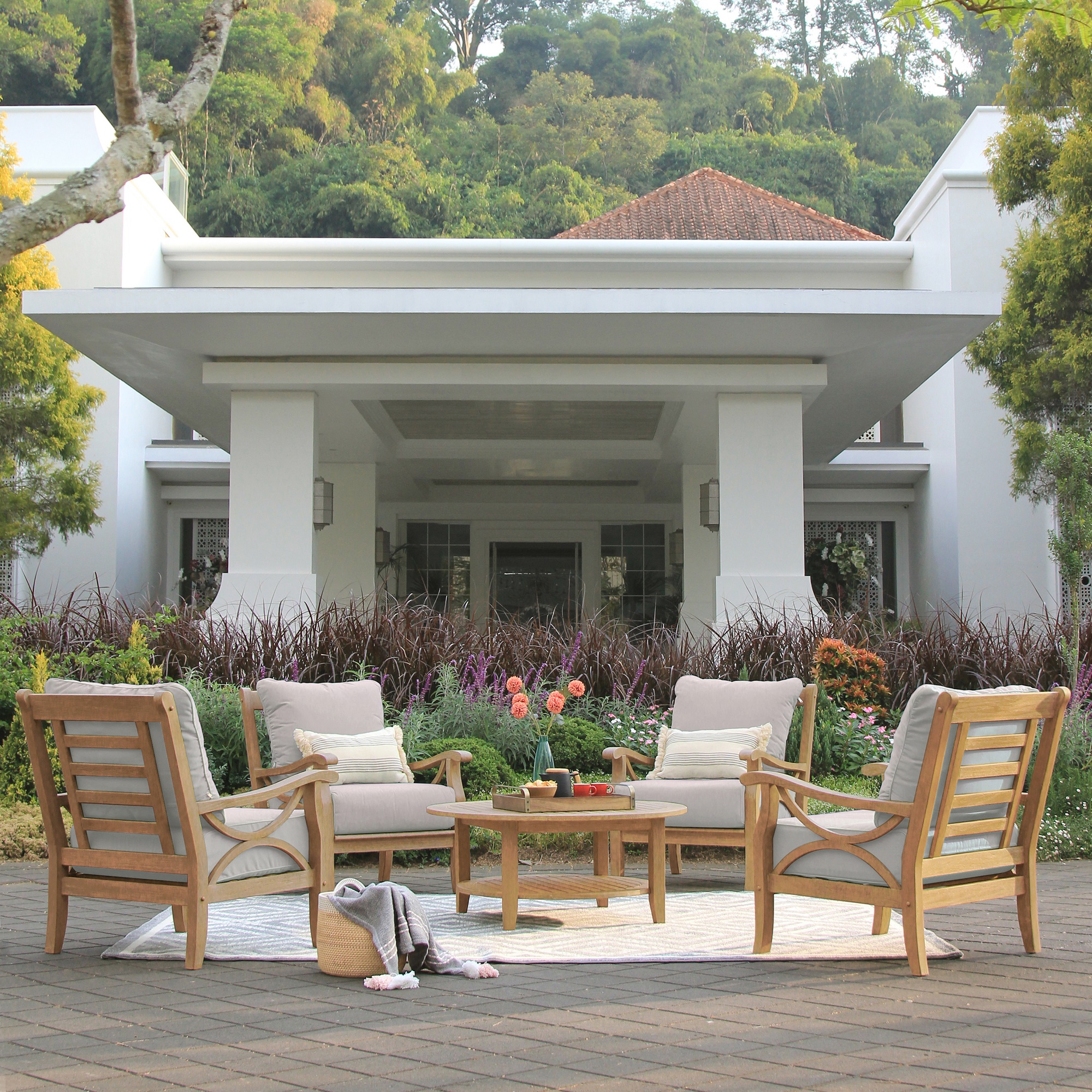 Caterina Teak Patio Round Coffee Table