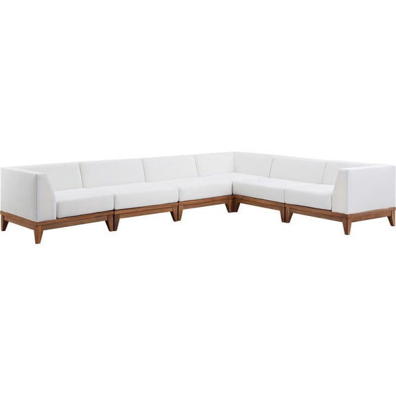Meridian Furniture Rio Off White Water Resisting Fabric Modular Sectional