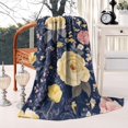 thumbnail image 2 of Pioneer Flower Floral Print Pattern Blanket,Comfortable Soft Lamb Wool Throw Blanket,All Season,Warm Lightweight Blankets for Sofa Bed Couch Living Room Chair,50"x60", 2 of 4