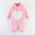 thumbnail image 2 of fatyb Infant Newborn Fleece Jumpsuit Boys Girls Long Sleeve Baby Fuzzy Rompers Warm Outwear Snowsuit, 2 of 4