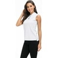 thumbnail image 3 of MoFiz Women's Golf Polo Sleeveless Shirt Quick Drying Casual Workout Tops Shirts White XS, 3 of 5