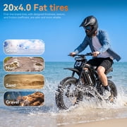 20 Fat Tire Electric Bike for Adults, 750W 1500W Peak Motor, 48V 17.5Ah Battery Ebike, E-Mountain Bike, UL2849