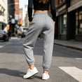 thumbnail image 6 of HomeDM Sweatpants with Pockets for Women Drawstring Waist Athletic Joggers Gray Workout Running Sweat Pants Size L, 6 of 8
