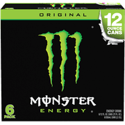 Monster Energy, Original, Energy Drink, 12 fl oz, 6 Pack