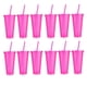 thumbnail image 1 of 12 Pieces Reusable Cups with Lids and Straws, 24 Oz Glitter Plastic Cup for Birthday Party, Smoothie, 1 of 5