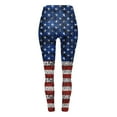 thumbnail image 4 of Gibobby Pantalon yoga mujer Mujeres Casual Cuatro de julio Día de la Independencia Impreso Deportes Leggings Pantalones largos(Azul oscuro,M), 4 of 5