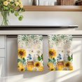 thumbnail image 7 of Sunflowers Kitchen Towels Set of 2, Yellow Floral Bees Green Leaves Watercolor Absorbent Dish Towels for Kitchen, Microfiber Hand Towel, Quick Drying Tea Towel for Cleaning Decorative Dishcloths, 7 of 7