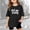 Black, variant on Stylish Graphic Letter Print Tee Shirts For Girls Comfortable Casual Daily Wear Soft Breathable T-Shirts Kids Short Sleeve Crewneck Solid Basic Tees Casual Tops