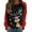 #2-Black, variant on Patlollav Clothes for Women Tops Fashion Long Sleeve Print Color Matching T-Shirt Slim Top