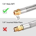 thumbnail image 6 of WADEO 15 inch Stainless Braided RV Propane Hose Connector with Type 1 Connection - Acme x 1/4 Male NPT for BBQ, RV and Camping Needs or Having an Outdoor Cooking, 2 Pack, Includes Thread Seal Tape, 6 of 8