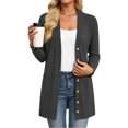 thumbnail image 4 of Admvng Women's Outerwear Button Long Sleeve Coat Casual Jacket, 4 of 6