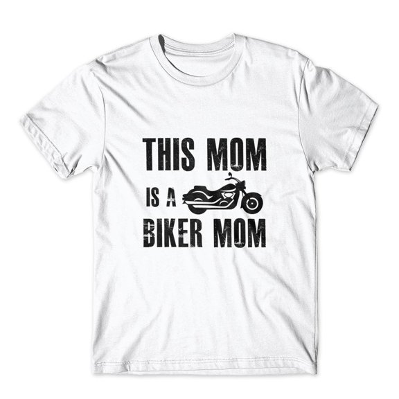 Mighty Circus This Mom Is A Biker Mom T-Shirt 100% Cotton Premium Tee - White, Tripple Extra Large
