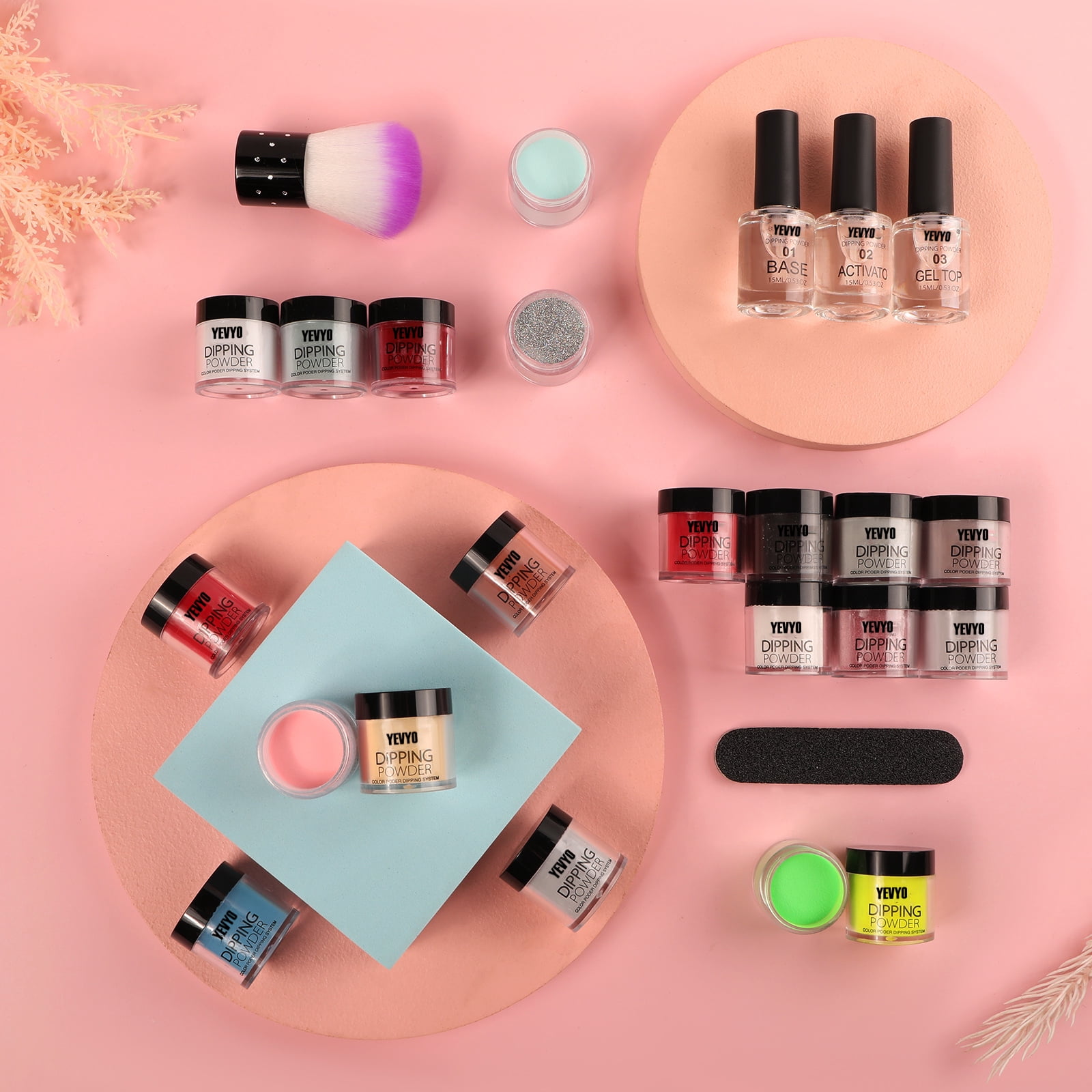 Acrylic Nail Kit Dip Powder Nail Kit Starter, 20 Colors Fast Dry Powder Nail Dipping Kit, with Base & Top Coat Activator Dip Nail Kit for French Nail Art Manicure DIY
