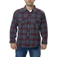 thumbnail image 4 of COEVALS CLUB Men's Flannel Western Pearl Sanp Button Two Chest Pockets Work Long Sleeve Shirts 08 Merlot Gray Large, 4 of 7