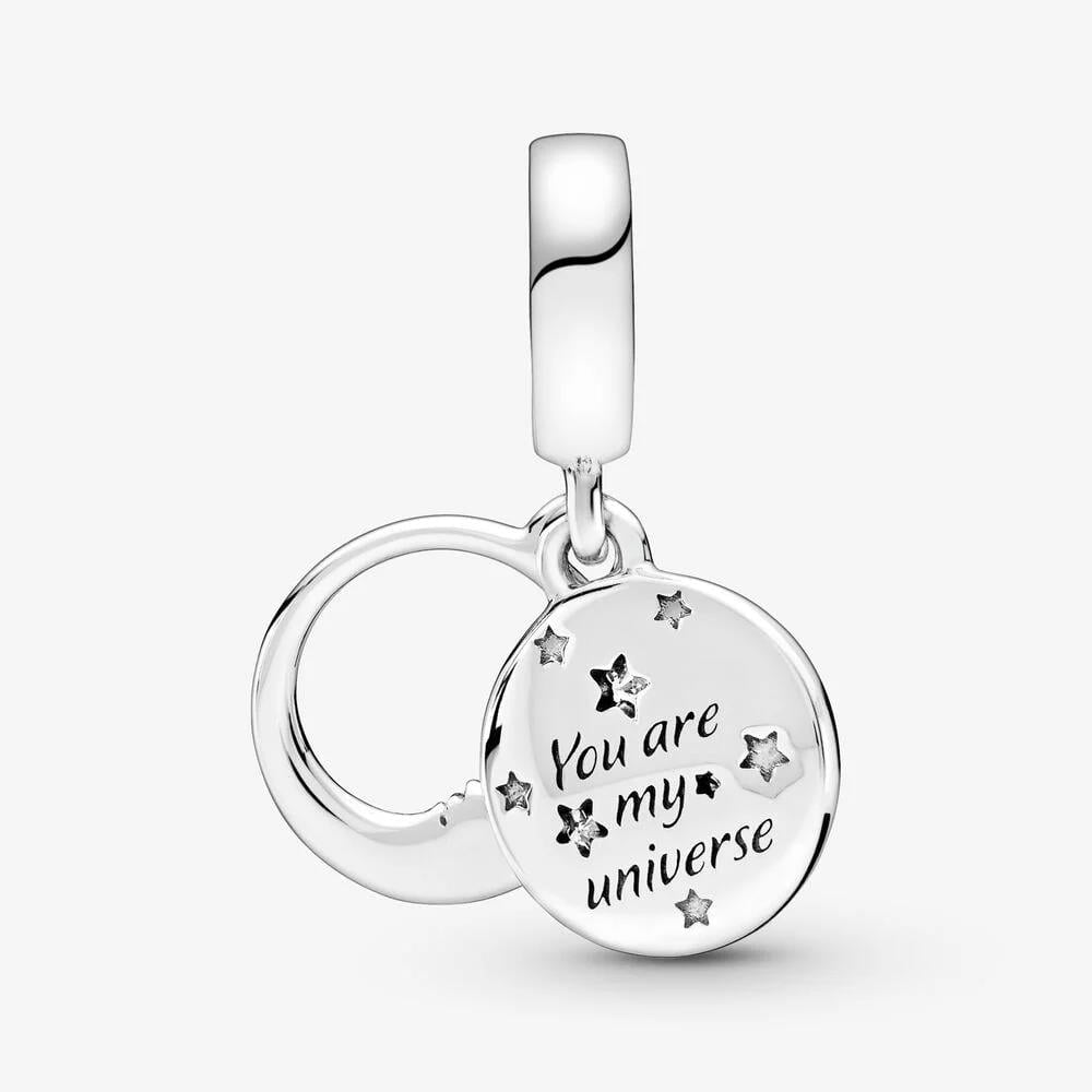 PANDORA Sleeping Moon and Stars Dangle Charm