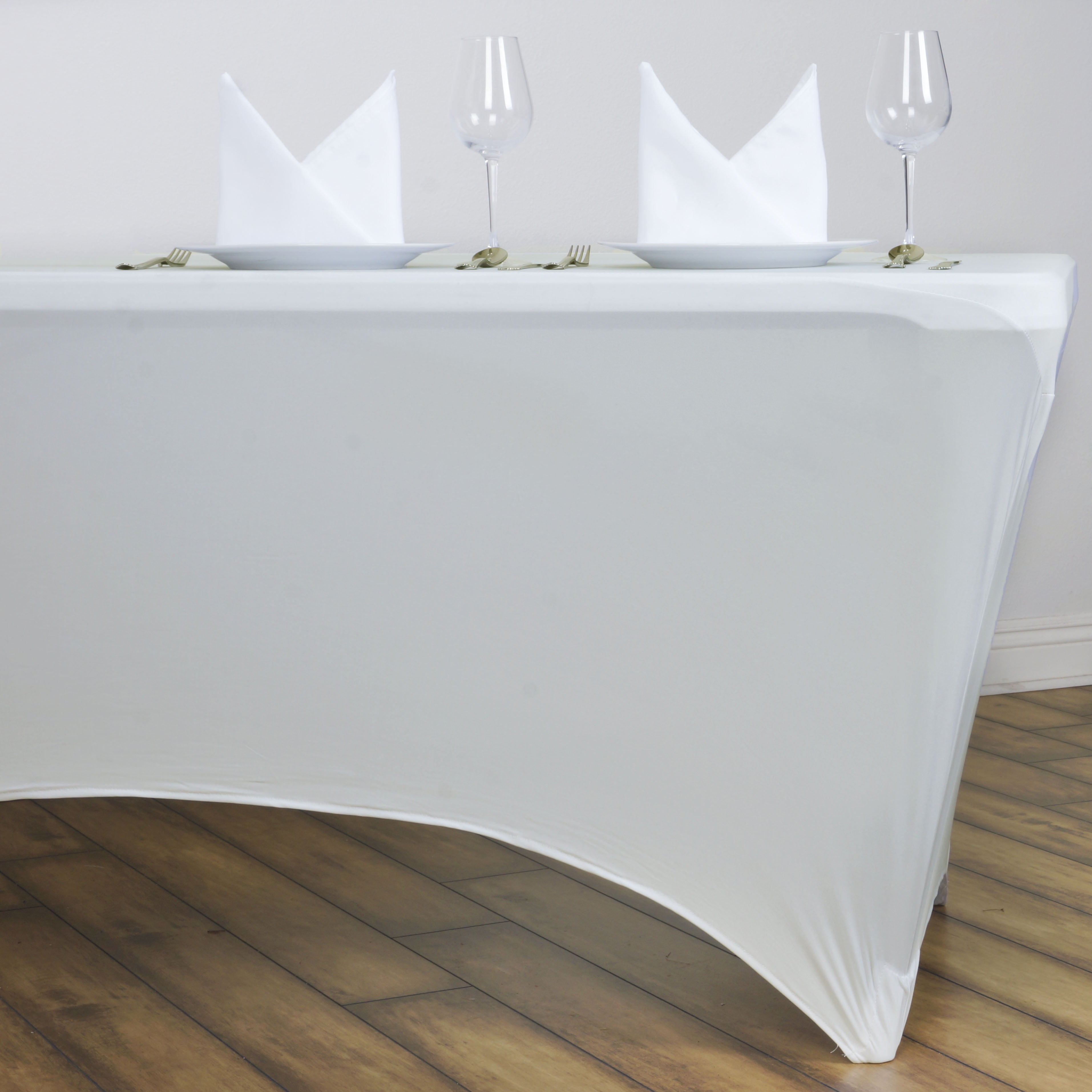 BalsaCircle 6 Feet Rectangular Spandex Fitted Elastic Tablecloth