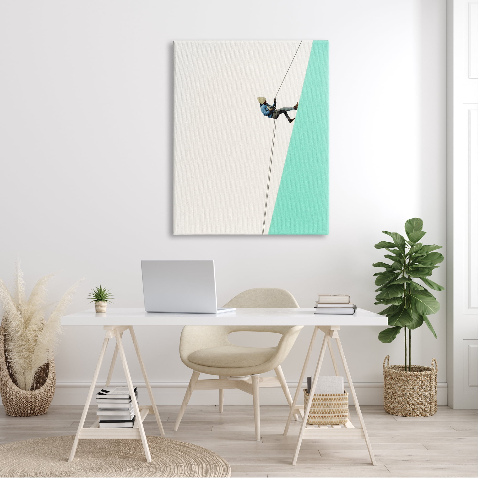 Stupell Industries Modern Mountain Climber Abstract Simple Shape Design Canvas Wall Art, 36 x 48, Design by Cassia Beck